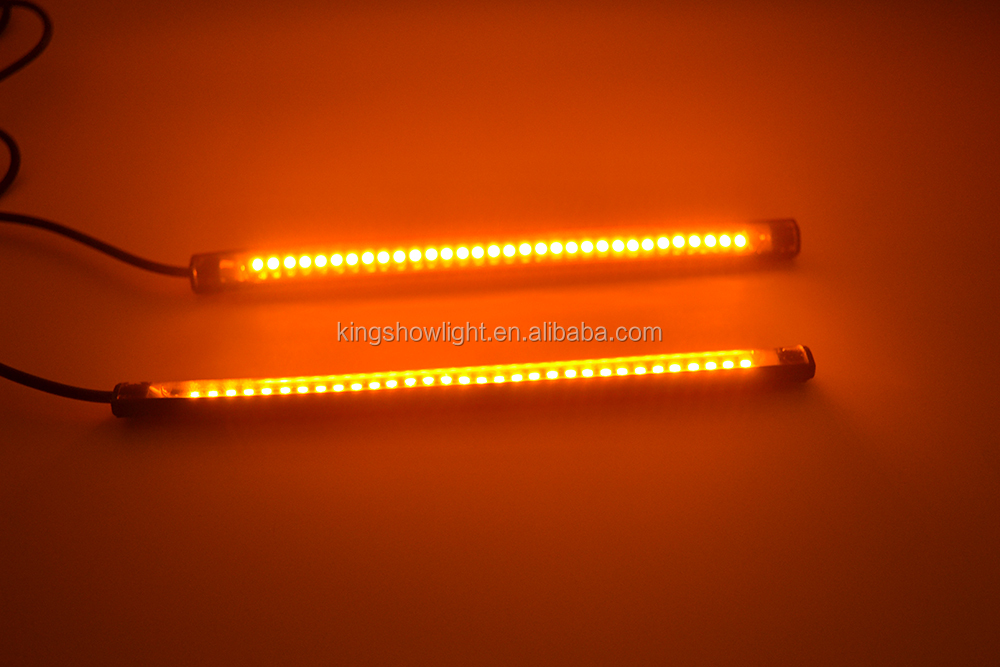 2pcs flexible mini strip led motorcycle turn signal universal amber light strip 13