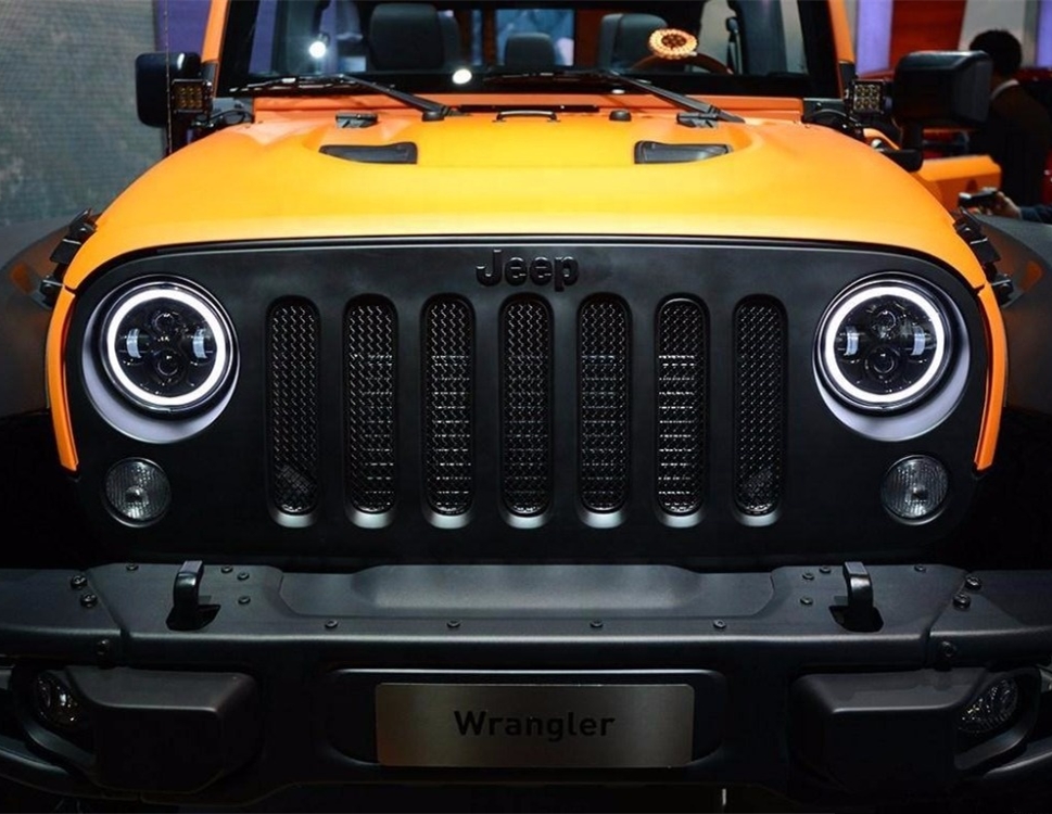 Kingshowstar - IP67 100W 7'' RGB 4X4 LED Waterproof Motorcycle Truck Offroad Turn Signal DRL Led Headlights With Amber Tuming headlight for Jeep 24