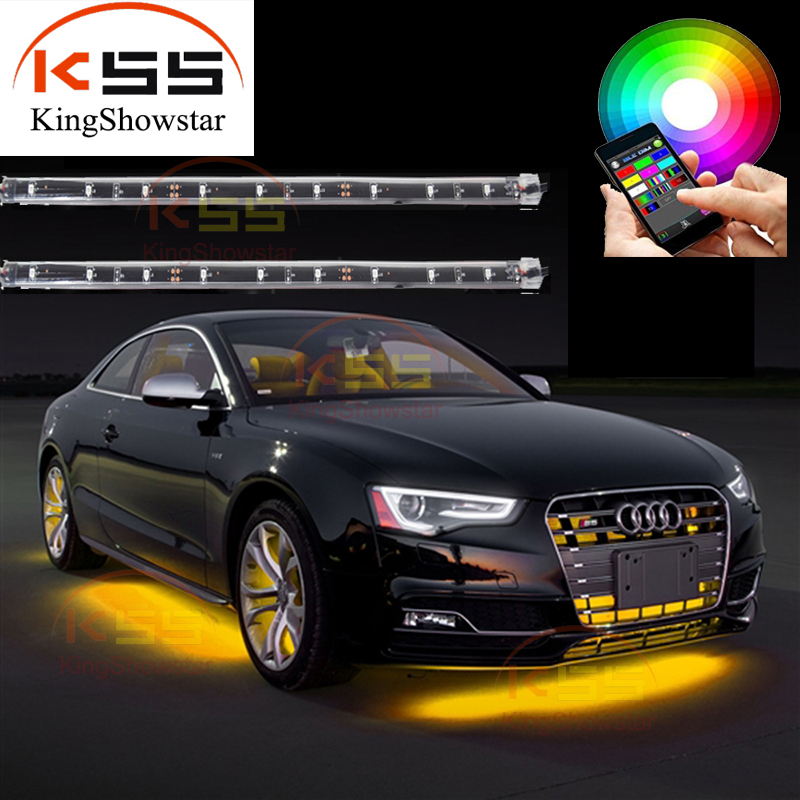 Kingshowstar - Car LED Strip Light Kit Neon UnderGlow Strip with Wireless Remote Controller Ungrouped 7