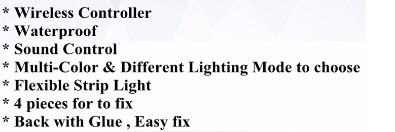 Kingshowstar - New Wireless Sound Control 5050 LED RGB Neon Strip Under Car Auto Glow Underbody System 18 Color Light Kit LED Motorcycle Bicycle Light 8