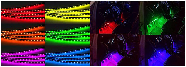 Kingshowstar - New Wireless Sound Control 5050 LED RGB Neon Strip Under Car Auto Glow Underbody System 18 Color Light Kit LED Motorcycle Bicycle Light 12