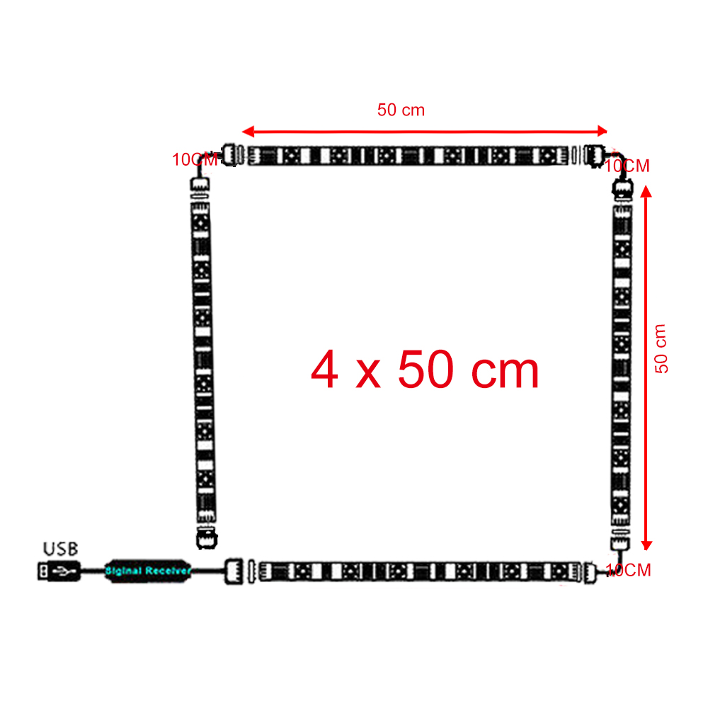 Kingshowstar - LED accent Strips Bias Backlight RGB Lights with Remote Control for HDTV, Flat Screen TV Accessories and Desktop PC, Multi Color LED Strip Light 7