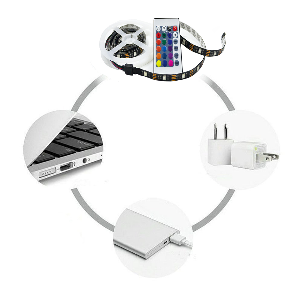 Kingshowstar - LED accent Strips Bias Backlight RGB Lights with Remote Control for HDTV, Flat Screen TV Accessories and Desktop PC, Multi Color LED Strip Light 15