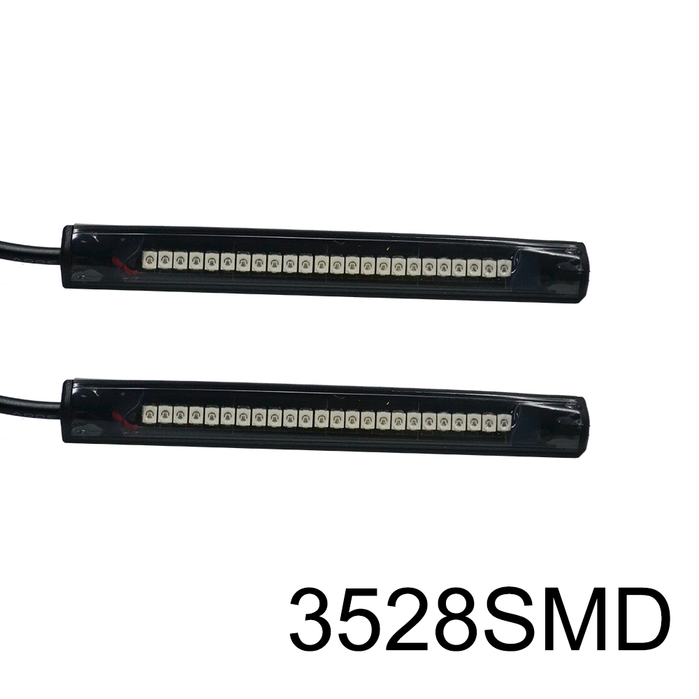 Kingshowstar - 2pcs 10cm universal amber 48 led motorcycle strip turn signal indicator blinker light LED Motorcycle Bicycle Light 1