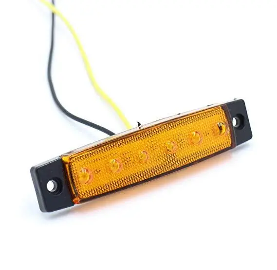 Kingshowstar - 6 LED Amber Side Trailer Rear Side Marker Lights for Trucks LED Motorcycle Tail Light 1
