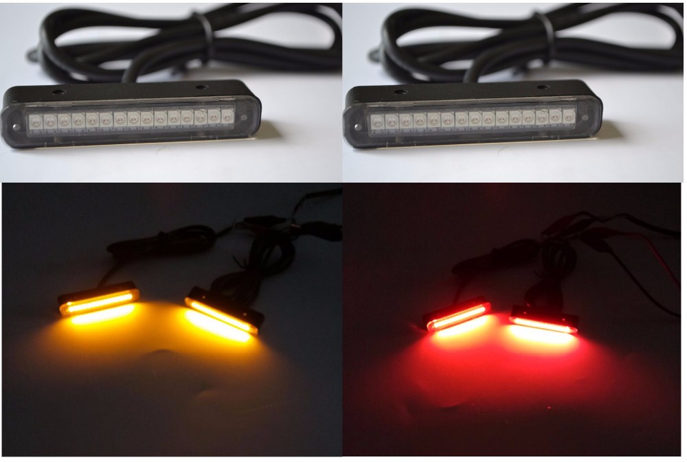 2pc15LED Motorcycle Turn blink Signal Brake License Plate Integrated led Tail Light 8