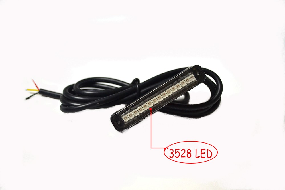 2pc15LED Motorcycle Turn blink Signal Brake License Plate Integrated led Tail Light 12