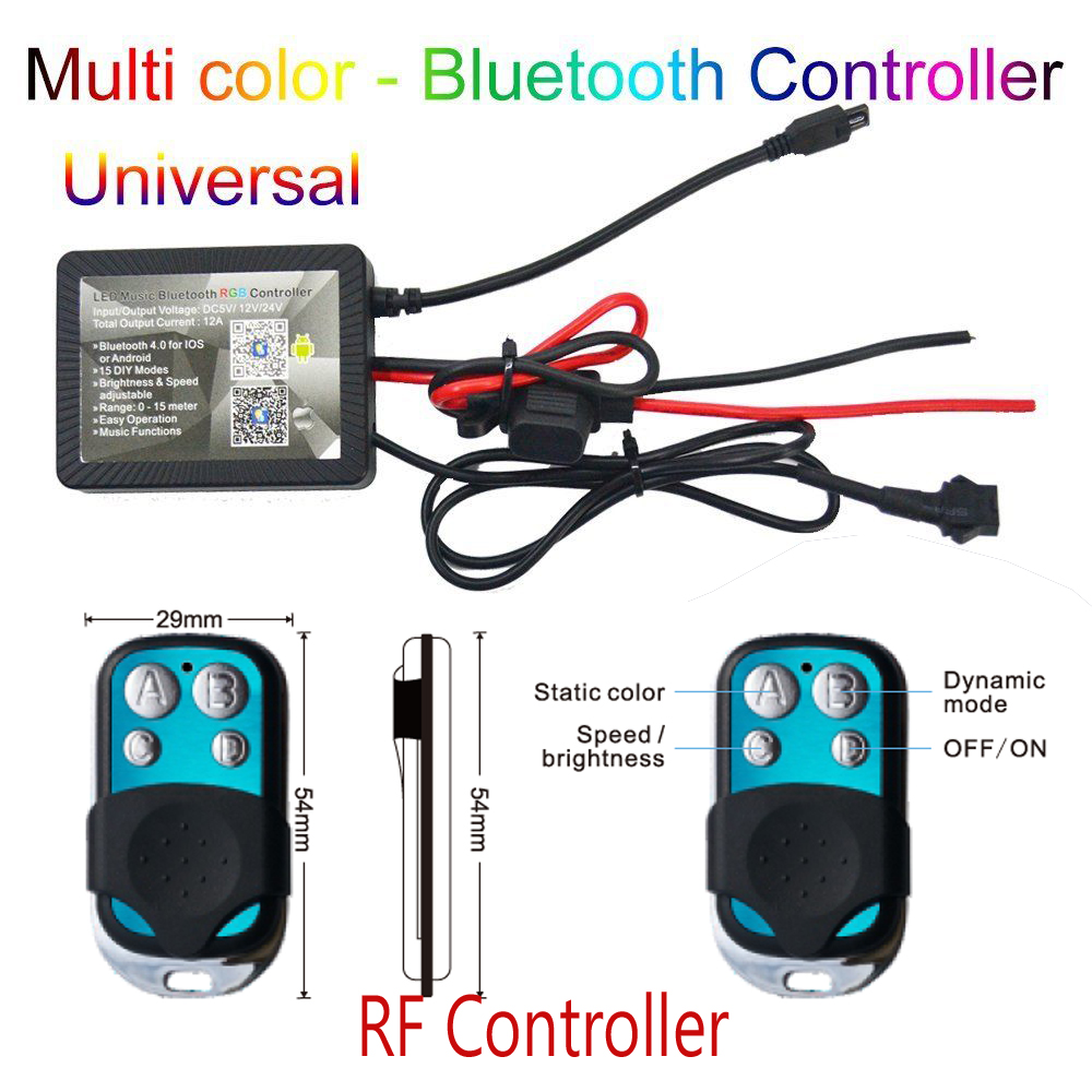 Car Motorcycle RGB Color LED Blue-tooth Controller with RF Remote Strip Light Multi-Color CONTROLLER 8