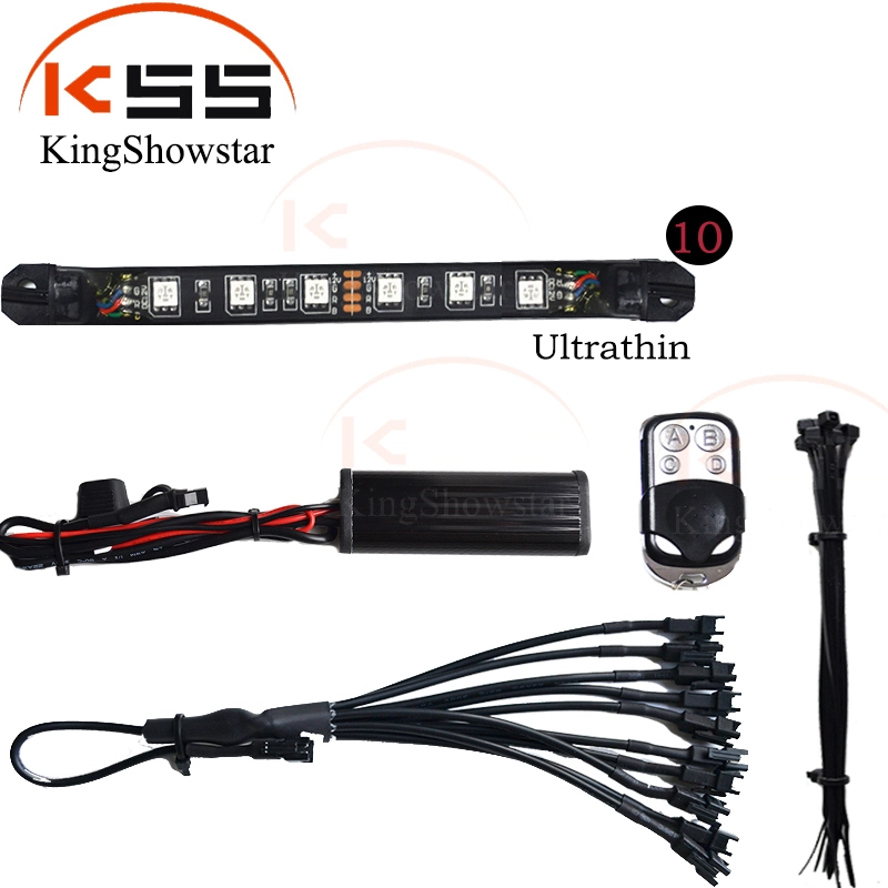 Hot sale 10PC single Color Custom LED Car Motorcycle Led Light Strip Kit with Remote Controller 1