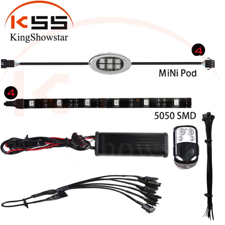 Kingshowstar - Multi-Color led motorcycle flexible strip pod lighting rgb wireless remote led light for car and motorcycle Ungrouped 1