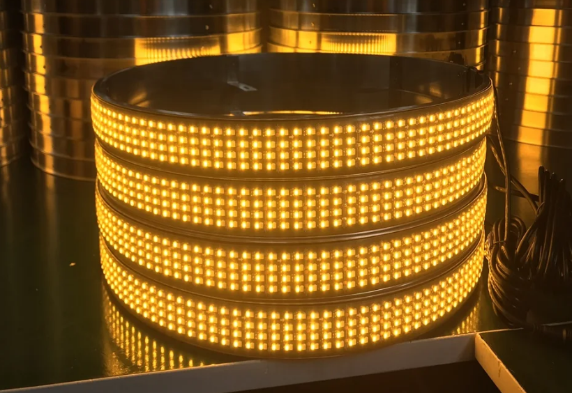 Professional 4pc 17” Top  4 Row 4752 LED Yellow / White Wheel lighting kit 12