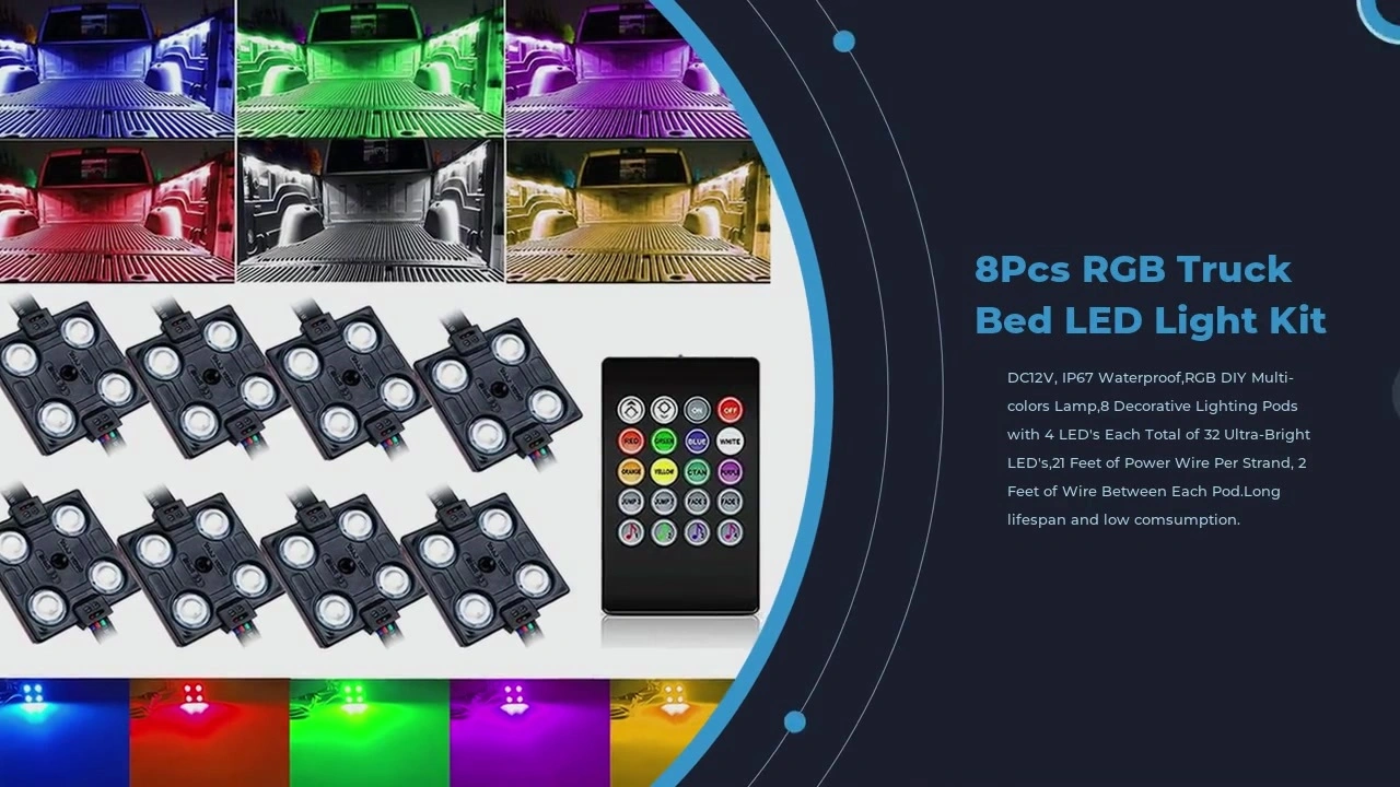 China Kingshowstar 8Pcs RGB Truck Bed LED Light Kit manufacturers - 1