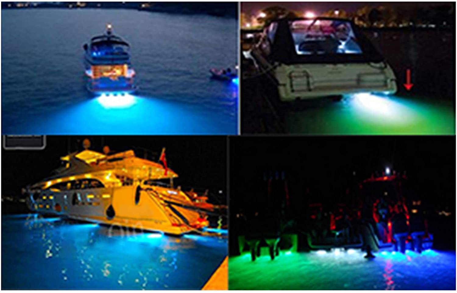 2Pcs LED Boat Drain Plug Underwater Light, 3X3W/12V, 50000hr Lifespan,Garber-Fishing, Swimming, Diving, 1/2 NPT,RGB with Bluetooth Remote Controller 4