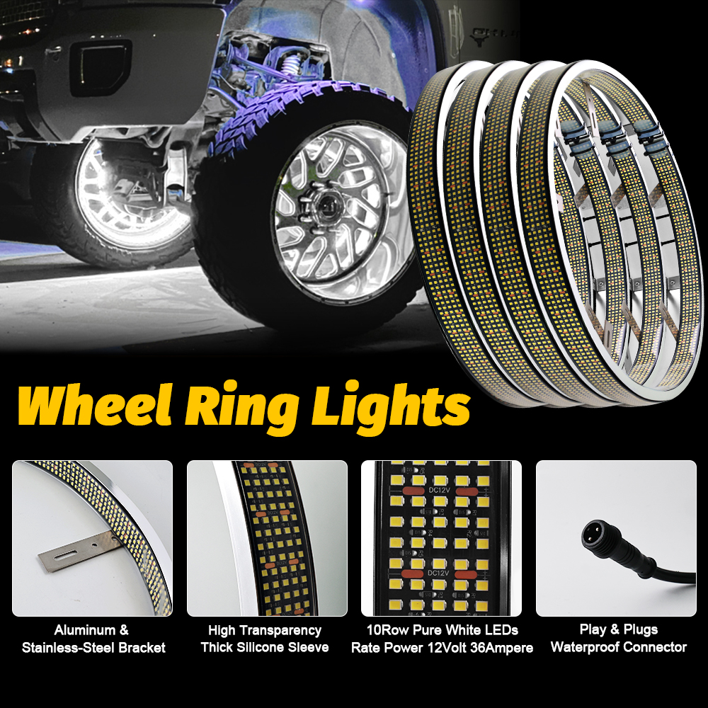 China 4pc 4680LEDs 17 5 Rows White Wheel lighting kit - 5Rows Outside LED manufacturers - Kingshowstar 3