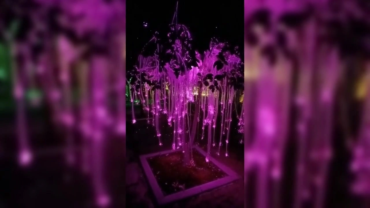 Waterproof rust proof rgb color changing led willow fiber optic light tree 1