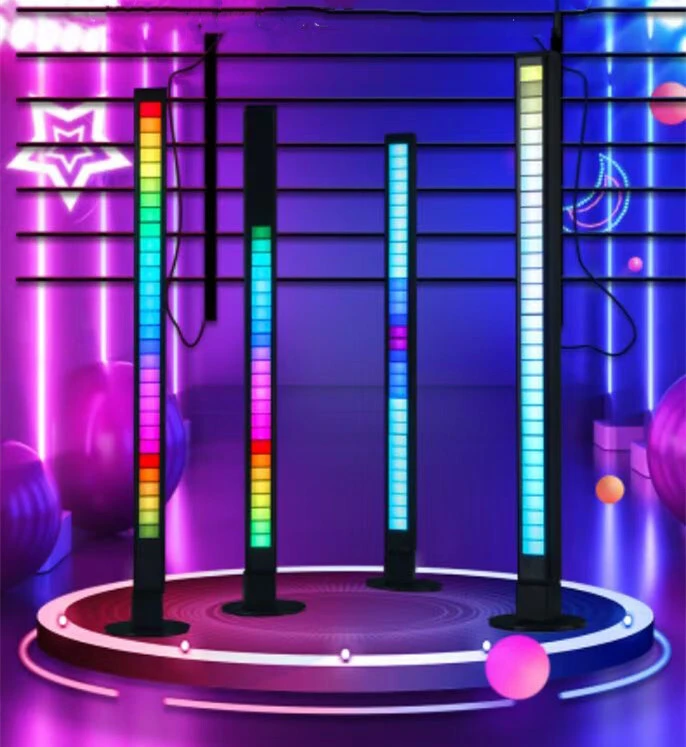 High Quality Kingshowstar Custom RGB 32 Bit Music Level Light Bar LED Sound Control Pickup Rhythm Lights Voice-Activated RGB Colorful USB LED Car Atmosphere Light with 32 LED for Living Room Game Room Car Wholesale - 深圳锦绣星光科技有限公司 1