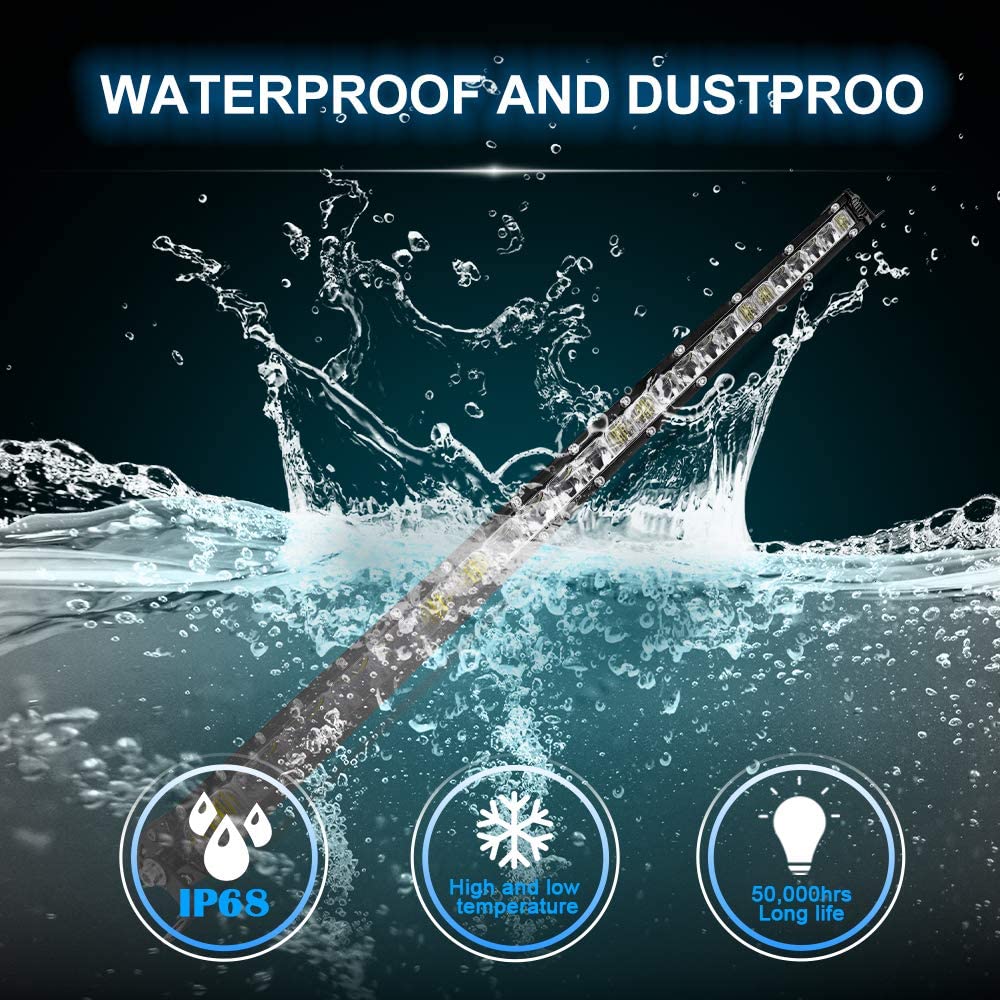 26 inch Super Slim Single Row LED Light bar 7D Reflector Spot Flood Combo Beam led Driving Lights 6