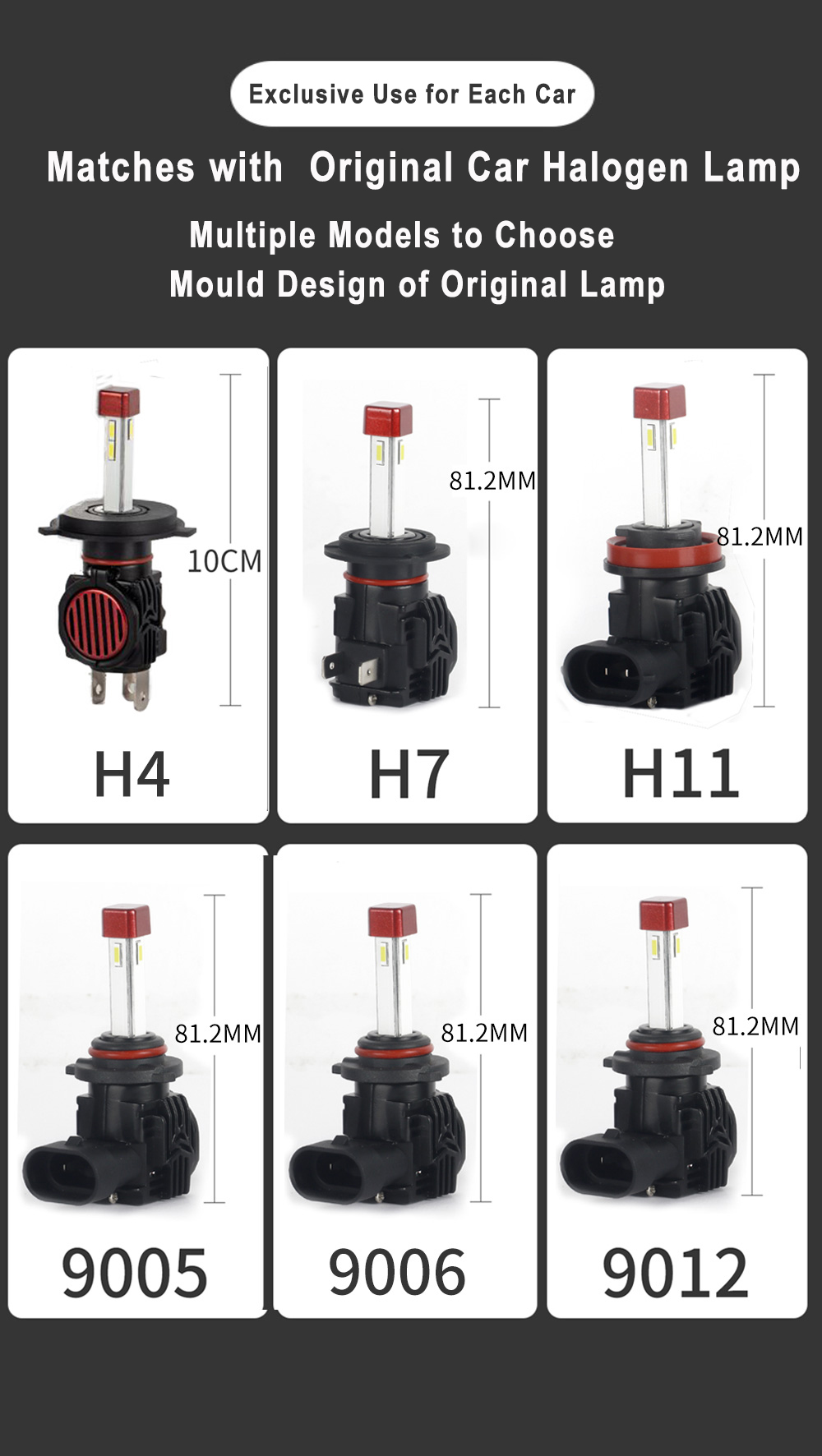 Professional LED Headlight Bulbs, Super Bright LED Headlights Conversion Kit IP68 Waterproof, manufacturers Factory 9