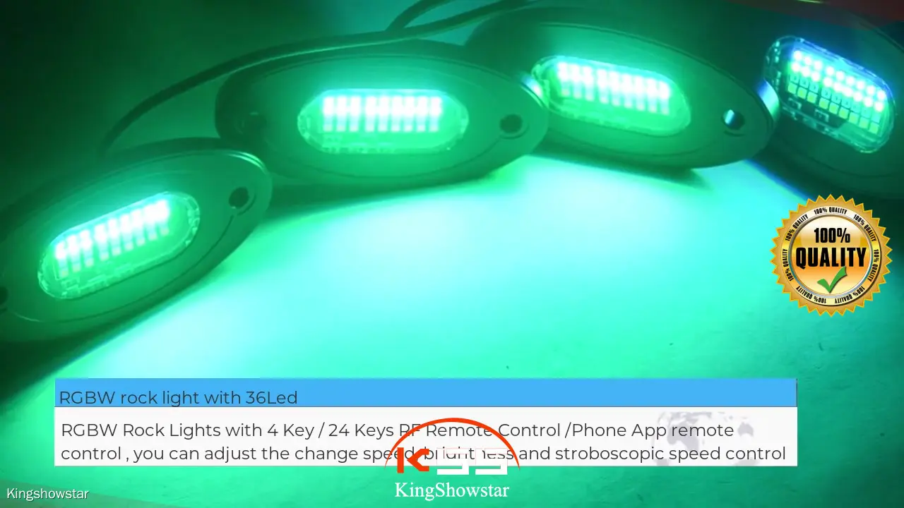 Kingshowstar RGBW Rock Lights - Aluminum Casing, Waterproof, Bluetooth, 16 Million Colors 1