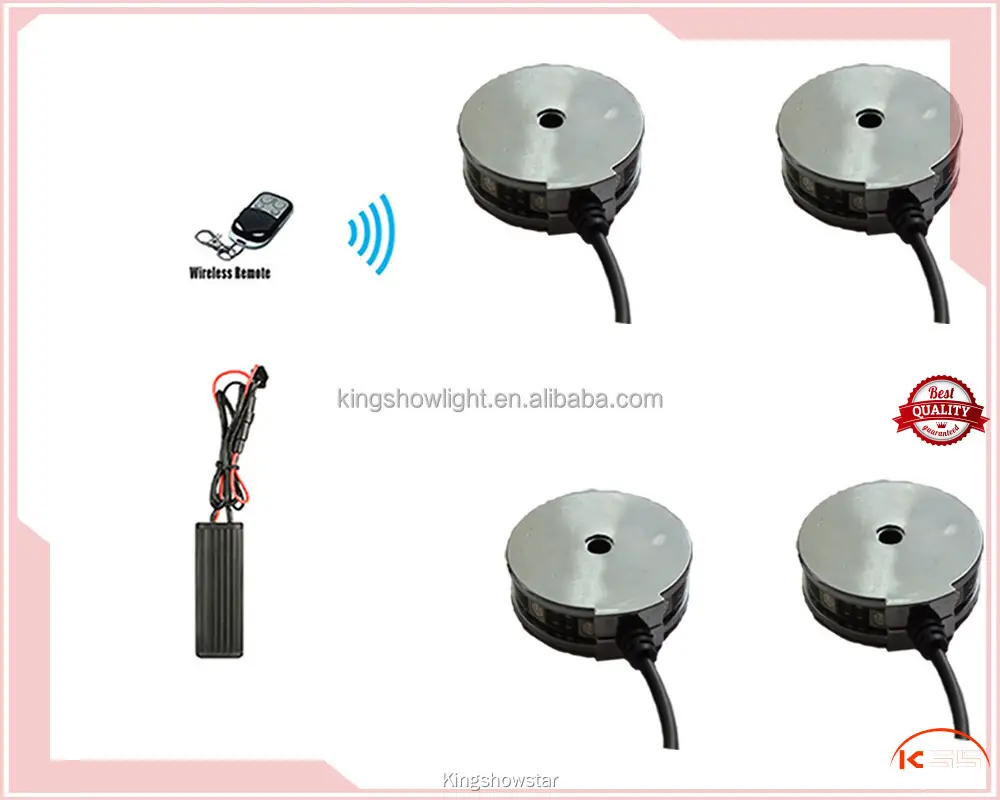 4*Pod RGB LED Motorcycle Wheel Light Kit with Remote Controller 1