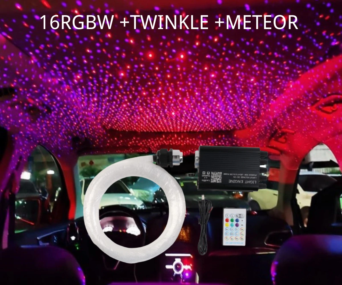 Kingshowstar 16w Rgbw Optical Fiber Star Ceiling Light Romantic starlight headliner kit For Car Roof Home 1