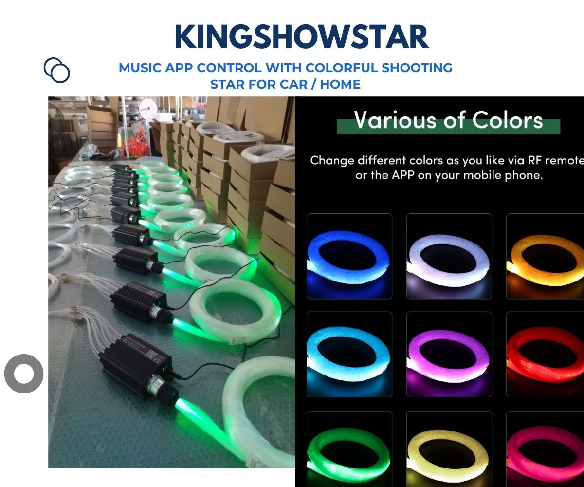 Kingshowstar 16w Rgbw Optical Fiber Star Ceiling Light Romantic starlight headliner kit For Car Roof Home 6