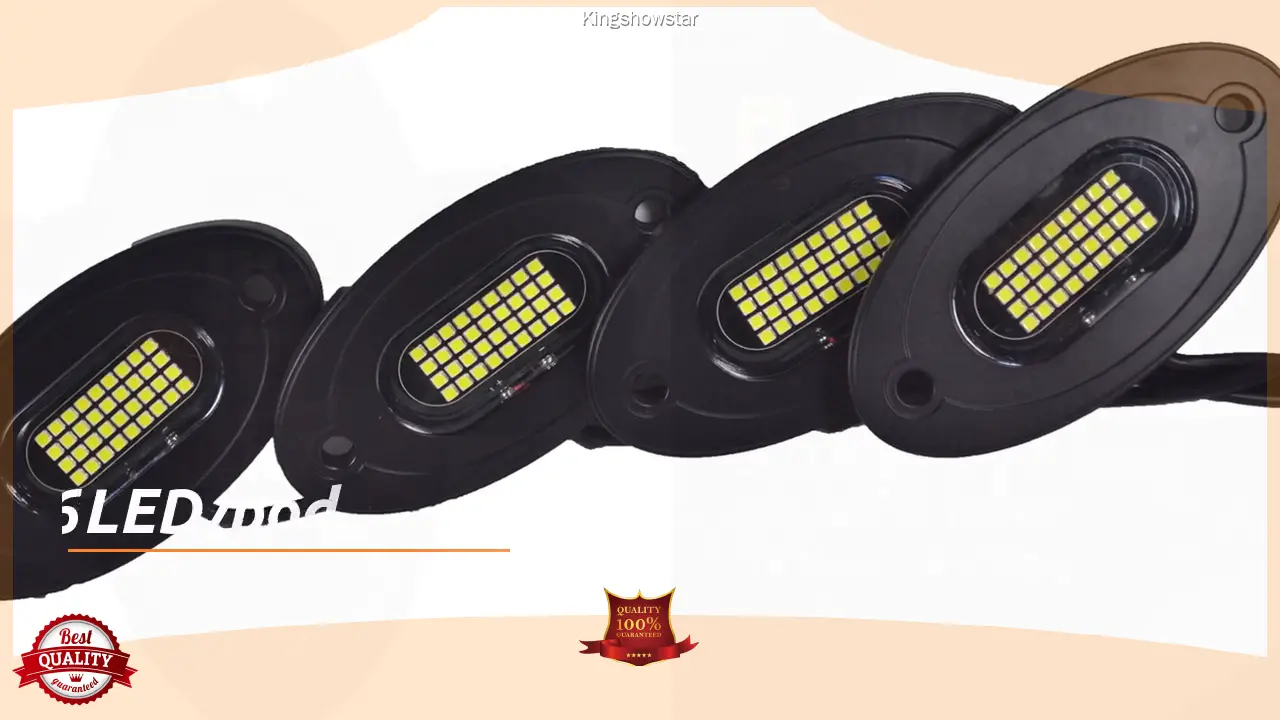 LED Rock Lights White 4PCS for Jeep Off Road Truck - Waterproof High Power Neon Trail Lights 1