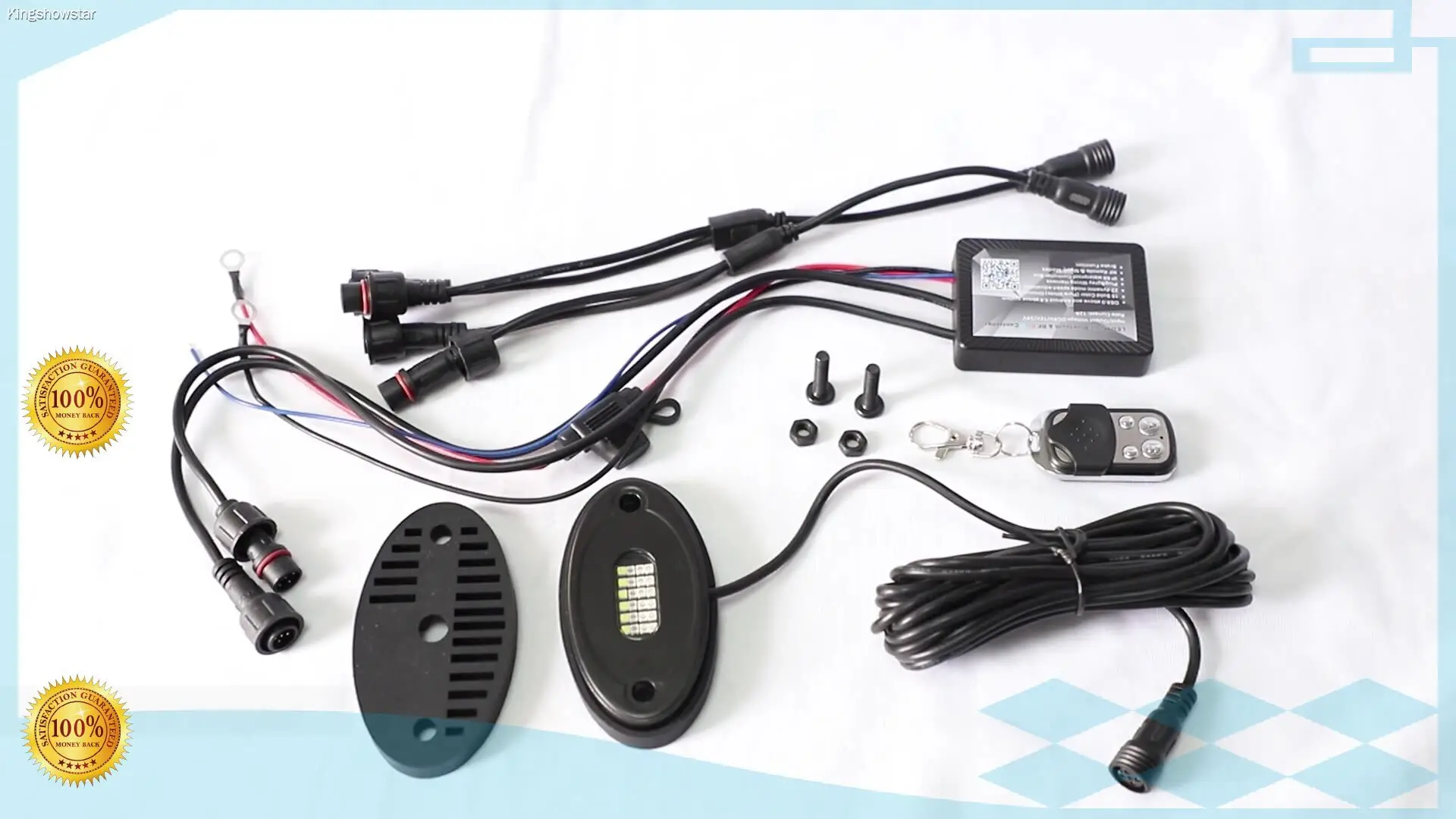 12pc LED Rock Light BT Wireless White Color - Auto Lighting System 1
