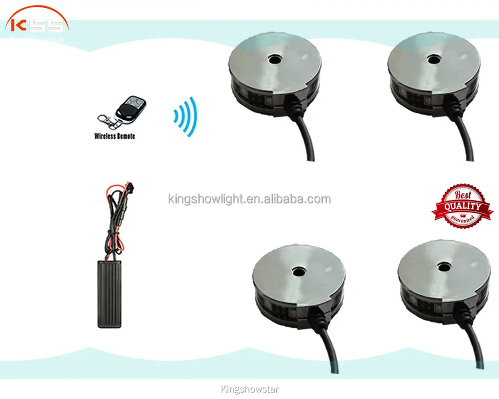 4pc RGB LED Motorcycle Wheel Lights with Remote Controller 1