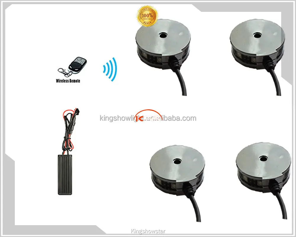 4*Pod RGB LED Motorcycle Wheel Lighting Kit with Remote Controller 1
