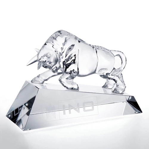 Noble Optimistic Rising Bull Crystal Awards Trophies For Business Gifts 1