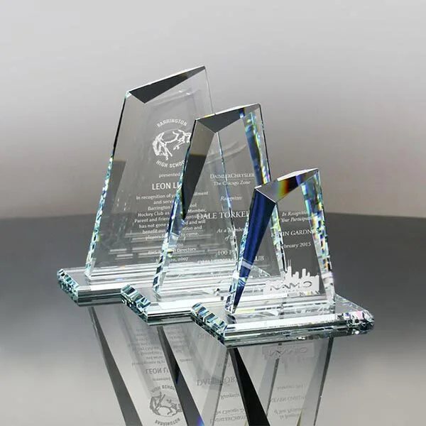 Noble Custom Engraving Faceted Kryptonite Glass Award 1