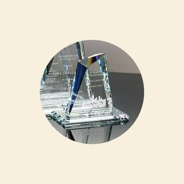 Noble Awards portable glass trophy design ODM For Gift 2