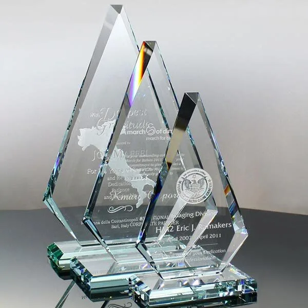 Noble Free Engraving Jade Glass Diamond Trophy 1
