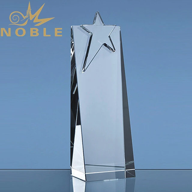 Popular design crystal wedge award with star 1