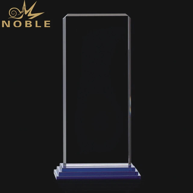 Clear Crystal Rectangle Award Plaque With Base 1