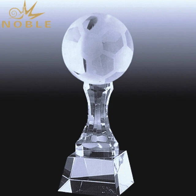 Customized Logo Engraving Crystal Soccer Trophy 1