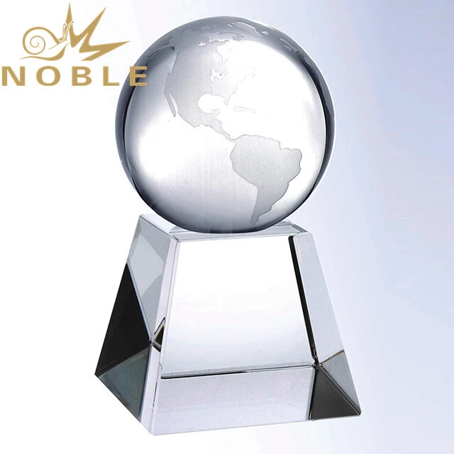 Noble High Quality Free Engraving Crystal Globe Awards 1