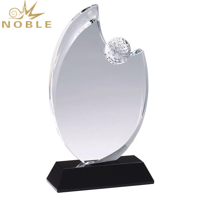 Golf Ball Diamond Crystal Trophy With Clear Base Crystal Award 1