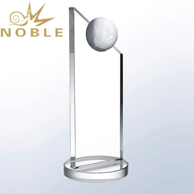 Noble High Quality Crystal Globe Plaque Award 1