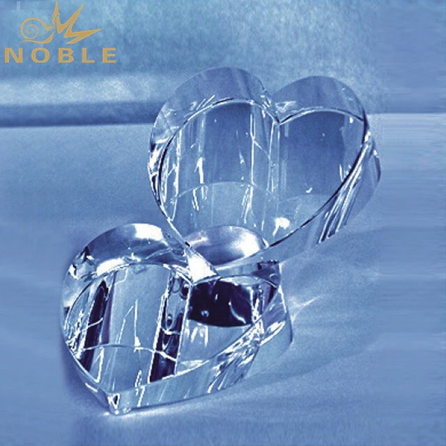 Clear Heart Shaped Crystal Award Trophy For Custom logo 1