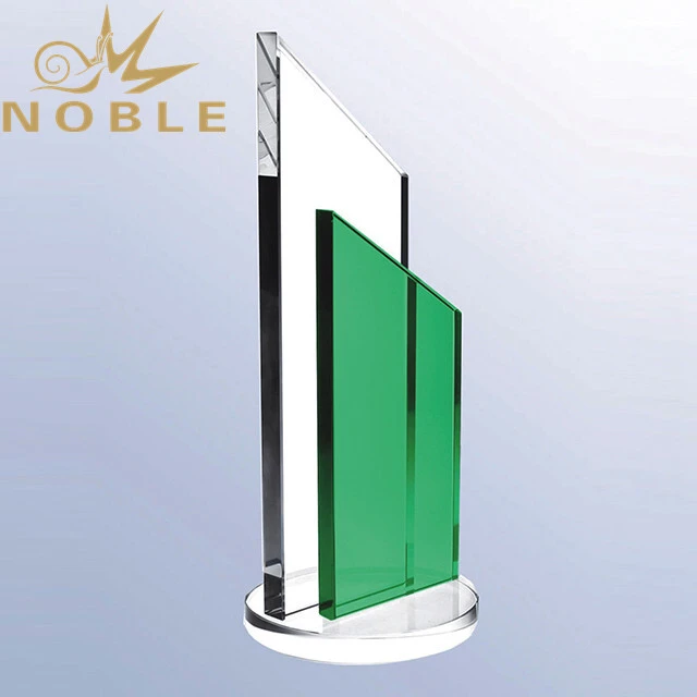 High Quality Green Crystal Plaque Trophy With Free Engraving 1