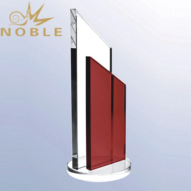 Noble High Quality Blank Crystal Plaque Award with Red Crystal 1