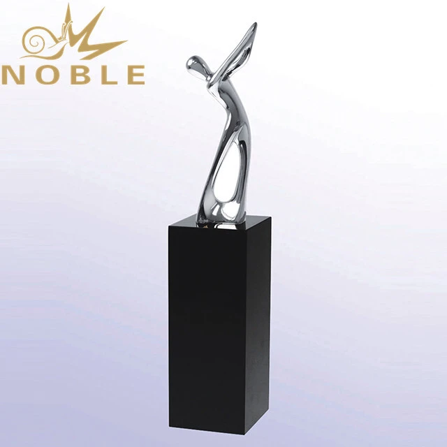 Noble High Quality Custom Metal Trophy with Black Crystal Base 1