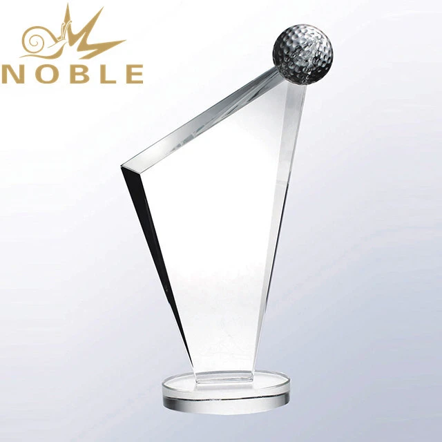 Noble High Quality K9 Crystal Golf Plaque Trophy 1