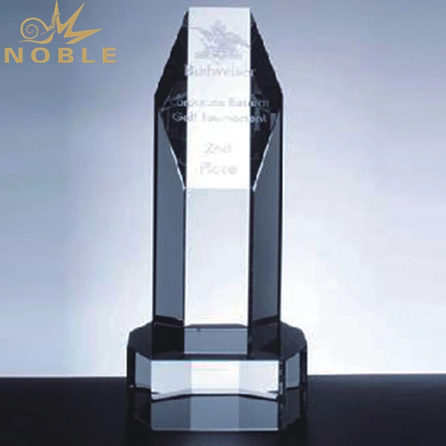 Faceted Crystal Square Tower Trophy With Base For Celebration Gift 1