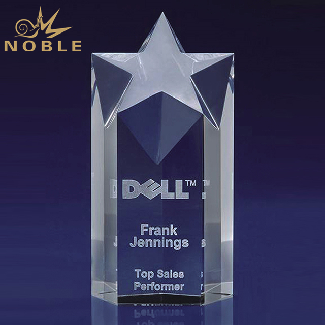 Customized Crystal Star Award Trophy With Logo 1