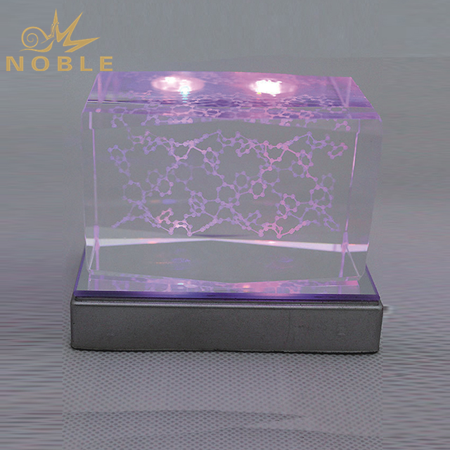 Laser Engraving Crystal Cube On LED Base 1