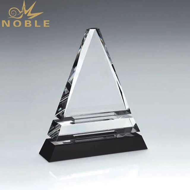 Wholesale Cheap Custom Triangle Transparent Blank Crystal Trophy 1