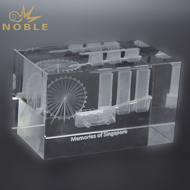 High Quality K9 Crystal Cube With Engraving Logo 1